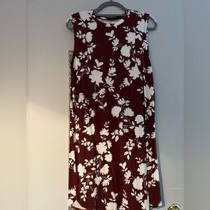 Maurices Burgundy and White Floral Maxi Dress